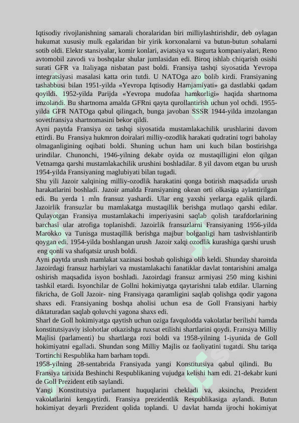 Fransiya 20 asrning ikkinchi yarmi 21 asrni boshlarida 2