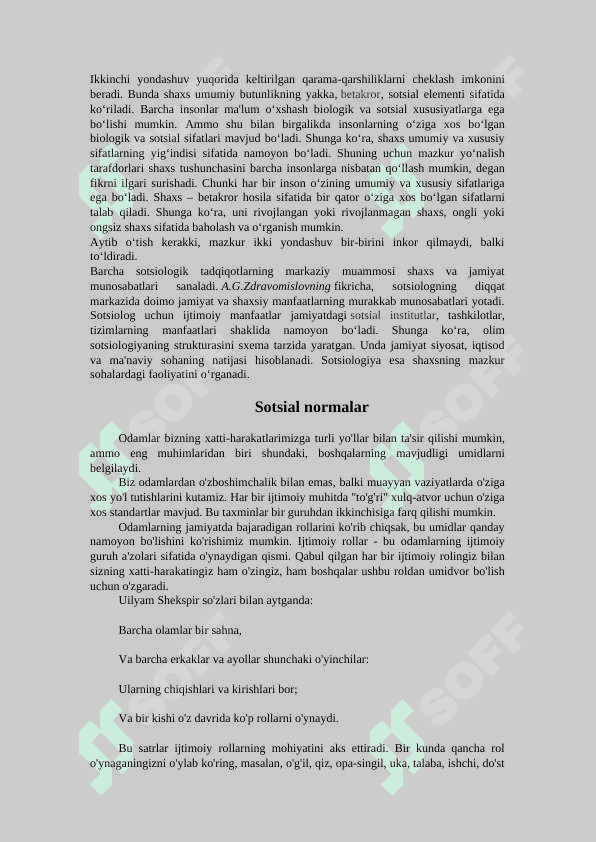 Sotsiologik statuslar va sotsiologik rollar 3