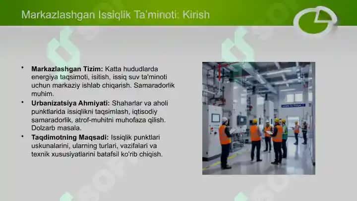 Markazlashgan issiqlik taʼminoti. Issiqlik punkti uskunalari 2
