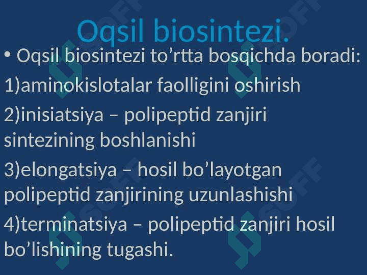 DNK ning oqsil biosintezidagi o’rni. Genetik injeneriya 2