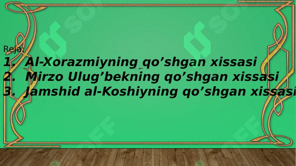 Sharq matematik olimlarning asarlarida arifmetikaning rivojlanishi 2