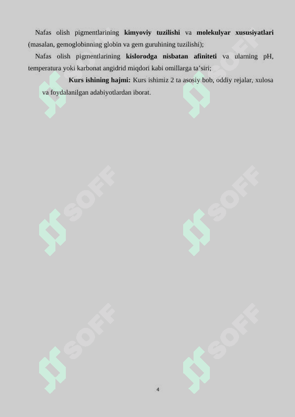 Nafas olish pigmentlari va ularning xossalari 4