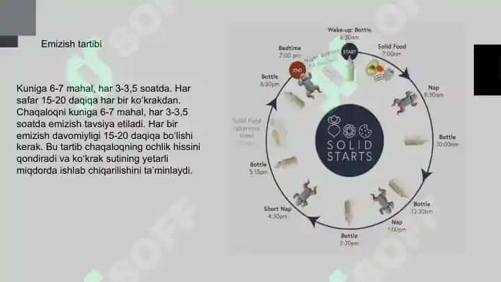 BIR OYGACHA YOSHDAGI BOLALARNI MAXSUS OVQATLANTIRISH 4