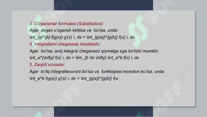 Aniq integral va uning xossalari 7