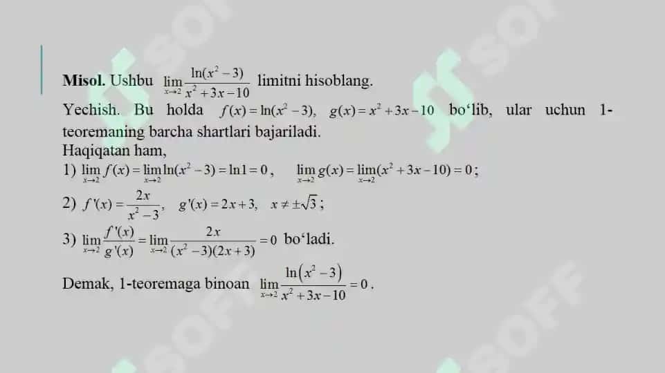 DIFFERENSIAL HISOBNING ASOSIY TEOREMALARI 7