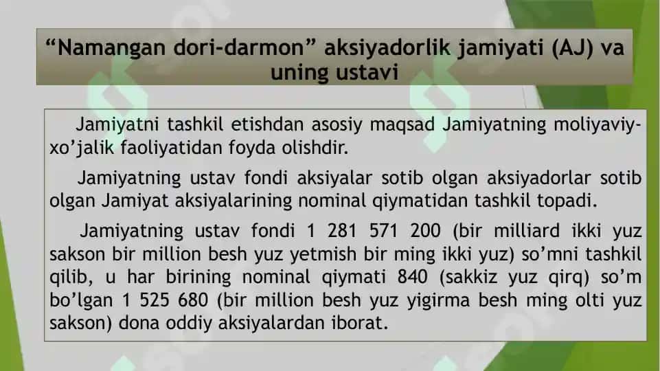 "Namangandori-darmon" aksiyadorlik jamiyati 2