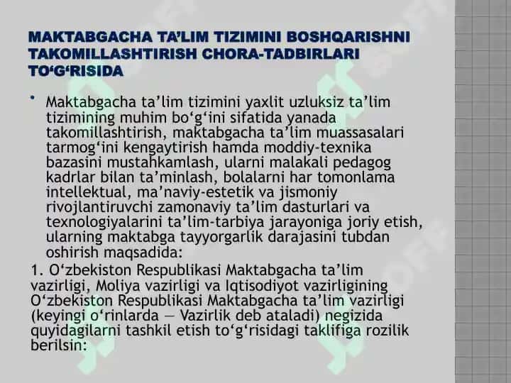 Maktabgacha ta’lim muassasalarini boshqarish 4