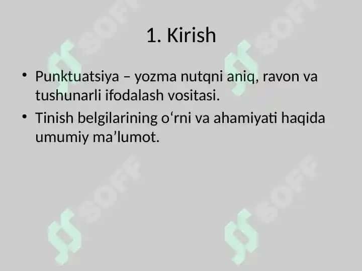 Punktuatsiya o'qitishning o'ziga xosligi 2