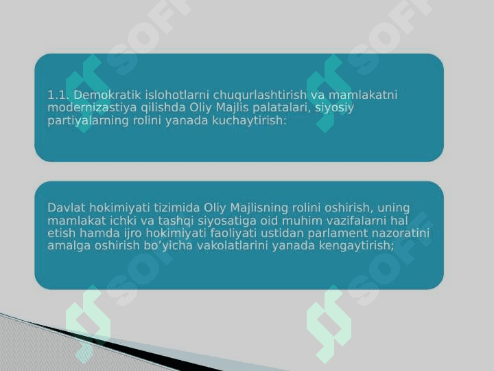 Davlat va jamiyat qurilishi tizimini takomillashtirishning ustuvor yo’nalishlari 2