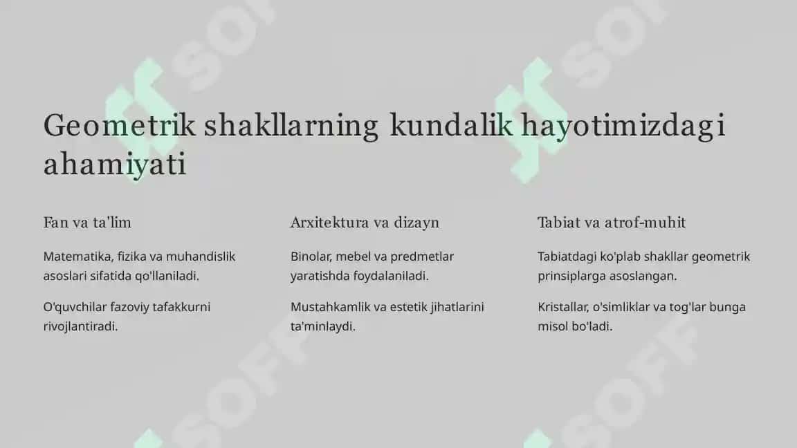 Konus, silindr, prizma va piramida, geometrik shakllar dunyosi 2