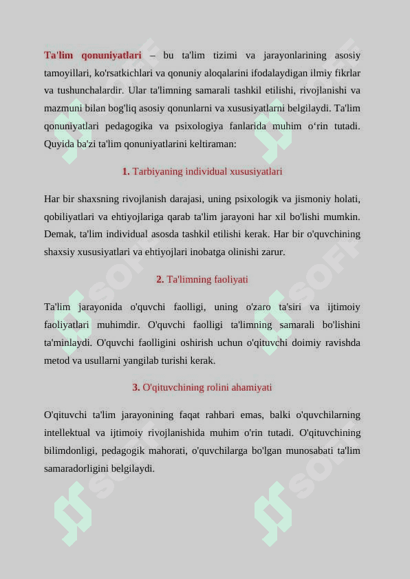 Ta`lim qonuniyatlari 3