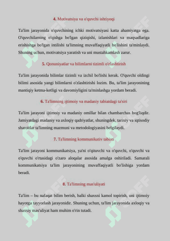 Ta`lim qonuniyatlari 4