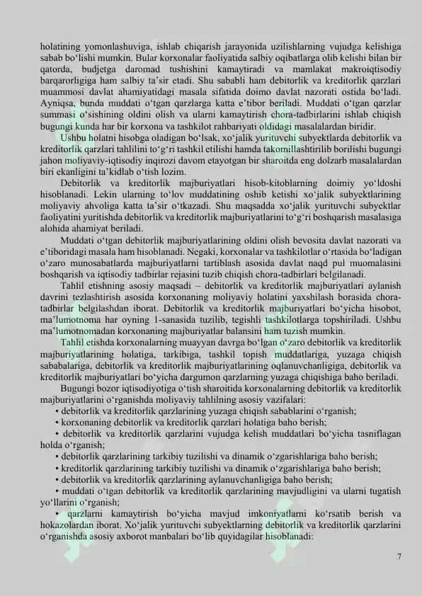 Debitorlik va kreditorlik qarzlari tahlili 7