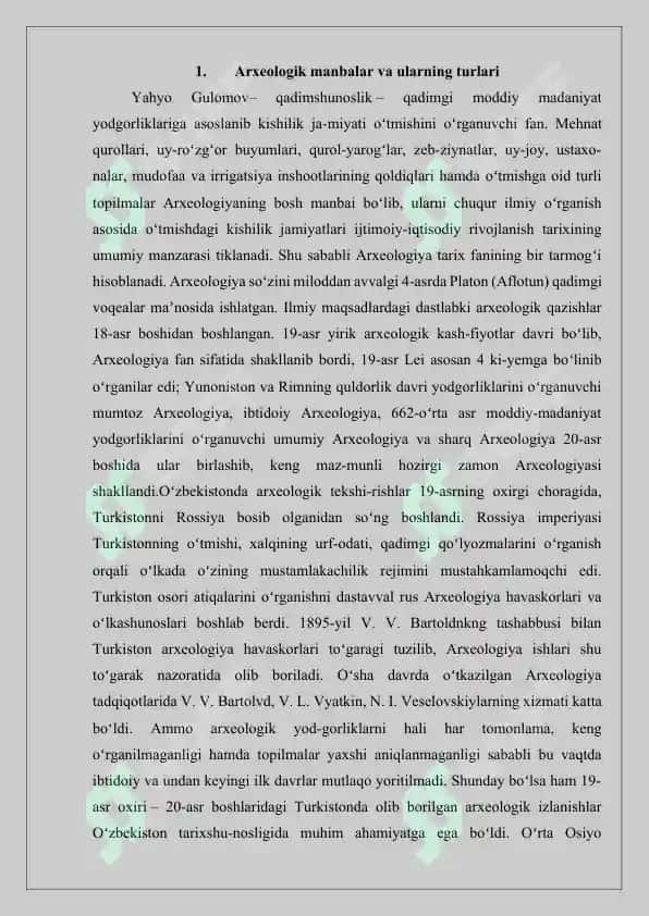 Arxeologik Manbalar 2
