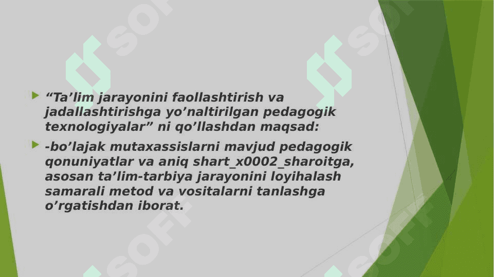 Ta’limni jadallashtirish texnologiyasi 3