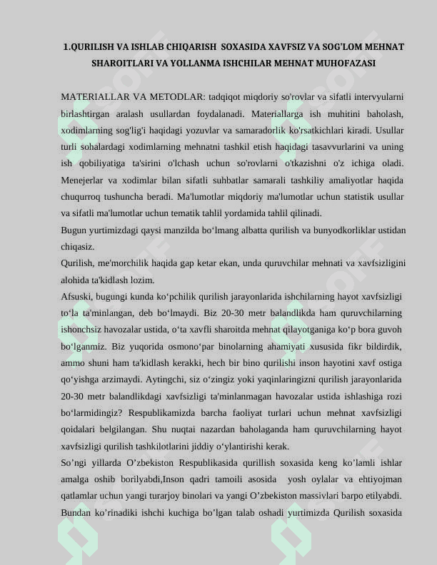 Mehnatni muhofaza qilishning zamonaviy texnika  va texnologiyalari 2