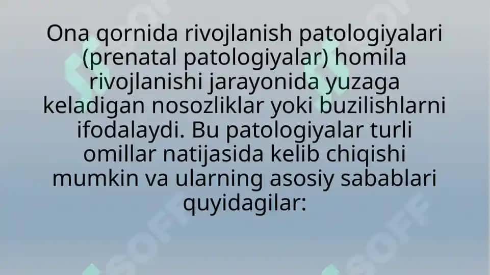Ona qornida rivojlanish 2