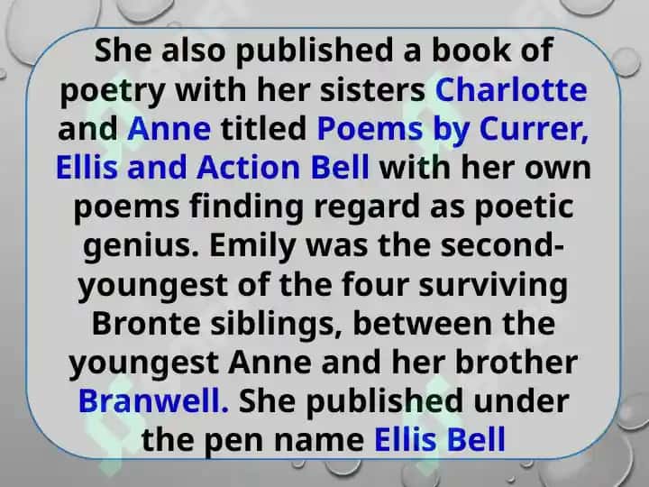 Emily Bronte asar muallifi va asar haqida. 3
