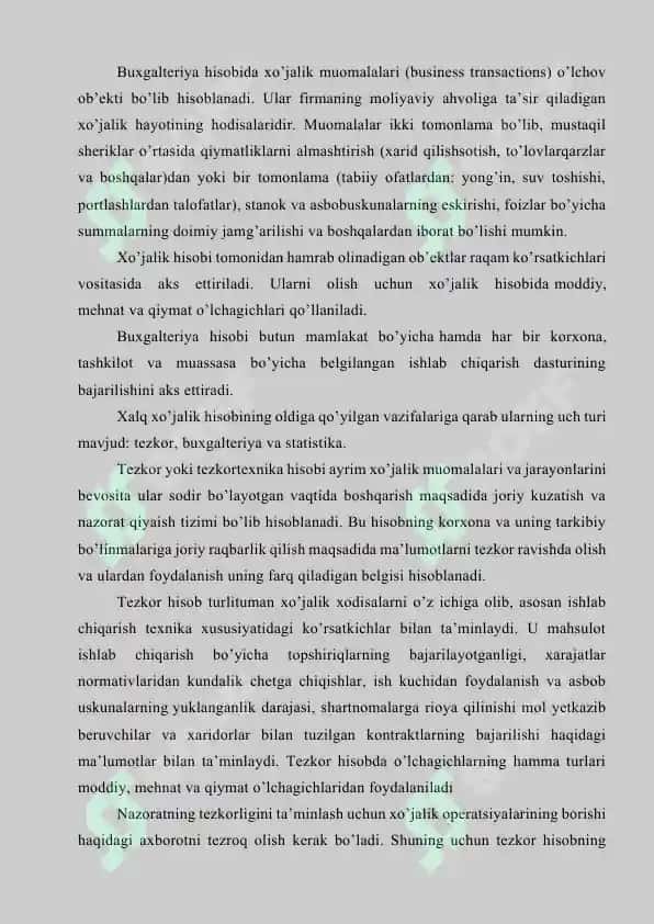 Xo’jalik hisobi haqida tushuncha va uning paydo bo’lish 5