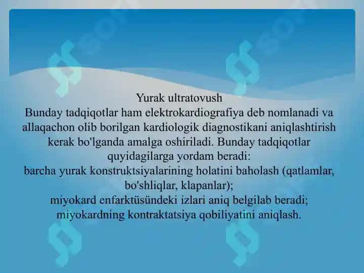 Yurak faoliyati tekshirish usullari 5