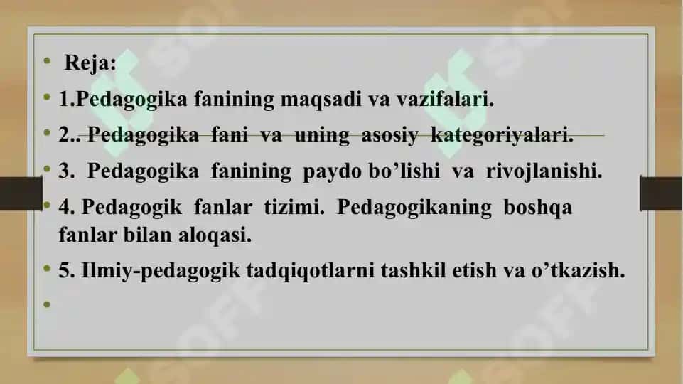 Pedagogika fanining predmeti, rivojlanish tarixi 2