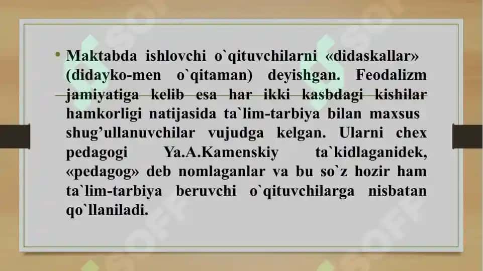 Pedagogika fanining predmeti, rivojlanish tarixi 4