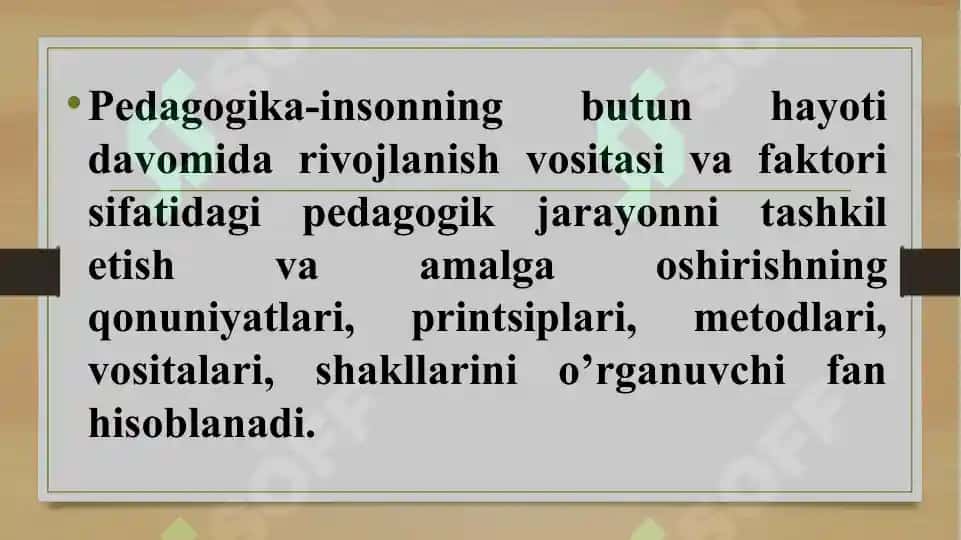 Pedagogika fanining predmeti, rivojlanish tarixi 8