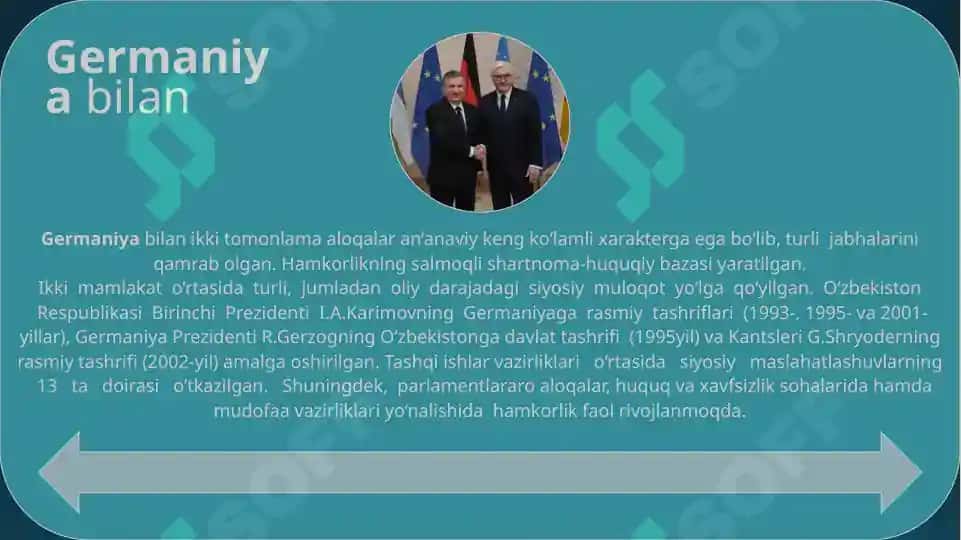 O’zbekiston Respublikasining Yevropa mamlakatlari bilan hamkorligi 8
