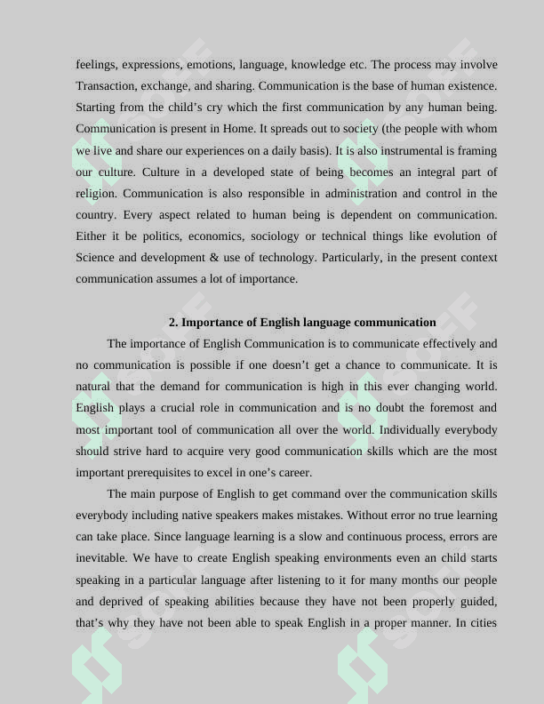 ENGLISH LANGUAGE COMMUNICATION THROUGH PRACTICAL EXPERIENCES (course work) 8