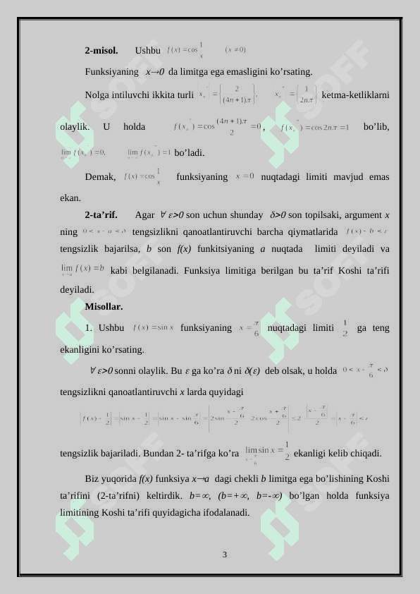 Kòp òzgaruvchi funksiyada aniqlash sohasi grafigi limiti va uzluksizligi 3
