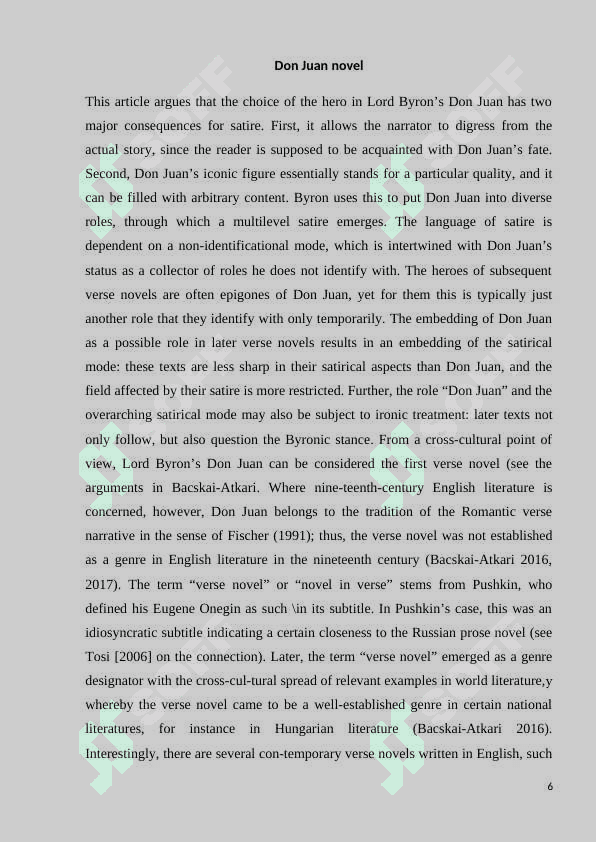 innovation of the novel in verse “ Don Juan” J. Byron. (course work ) 6