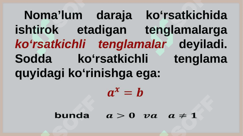 Ko'rsatkichli tenglama va tengsizliklar. 2