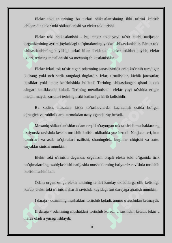 Elektr toki organizm orqali o’tishi 3