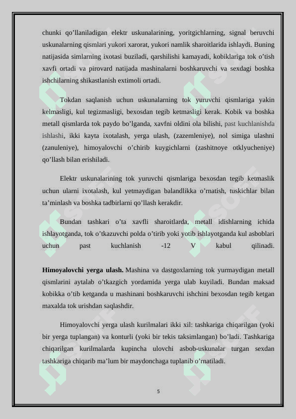 Elektr toki organizm orqali o’tishi 5