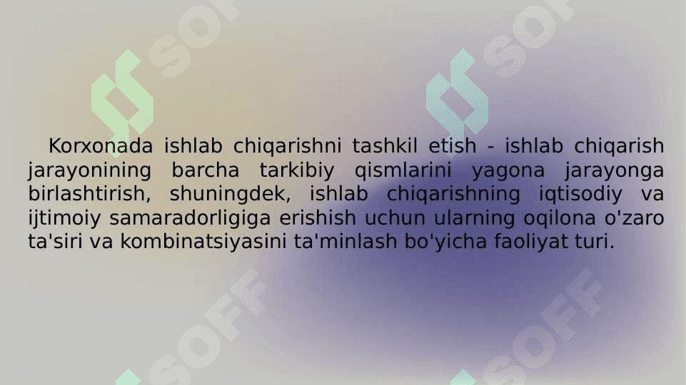 Ishlab chiqarish jarayonini tashkil etishning oqim shakli 2