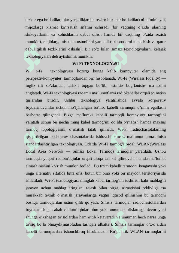 SIMSIZ LOKAL KOMPYUTER TARMOG'INI SOZLASH 4