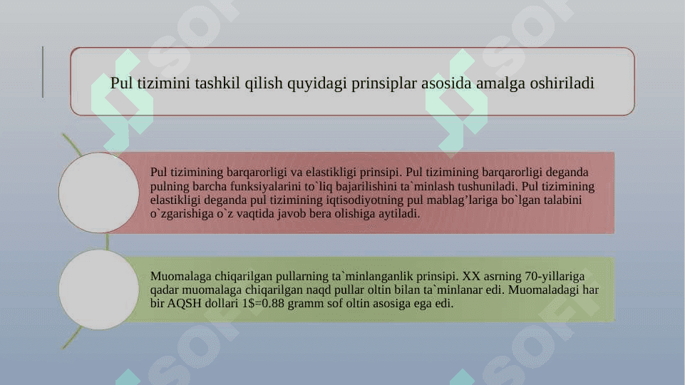 pul tizimining rivojlanishi va shakllari zamonaviy pul tizimi 4