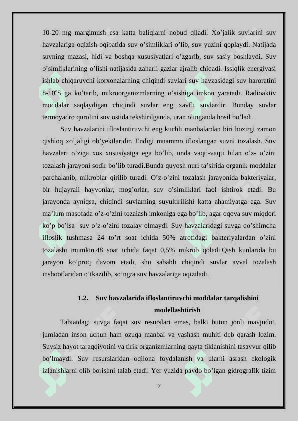 Suvni tozalash yo’llari 7