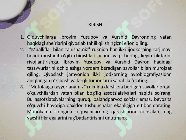 XURSHID DAVRON “VATAN DEVORLARI 3