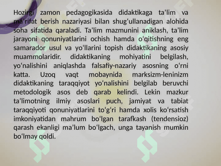 DIDAKTIKA – TA’LIM NAZARIYASI SIFATIDA 3