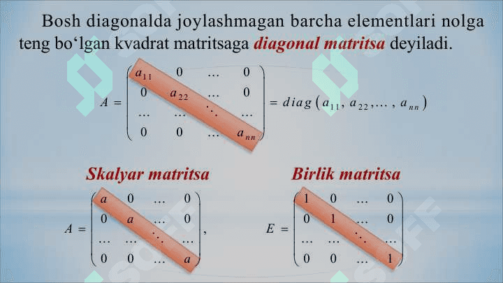 MATRITSALAR VA ULAR USTIDA AMALLAR 7