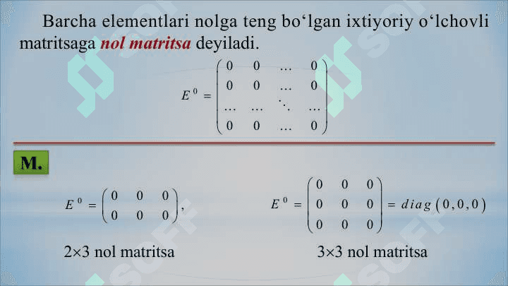 MATRITSALAR VA ULAR USTIDA AMALLAR 8