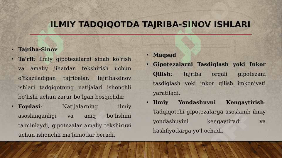 ilmiy tadqiqot tajrib-sinov ishlarini olib borish 2