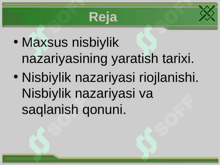 Nisbiylik nazariyasi asoslari 2