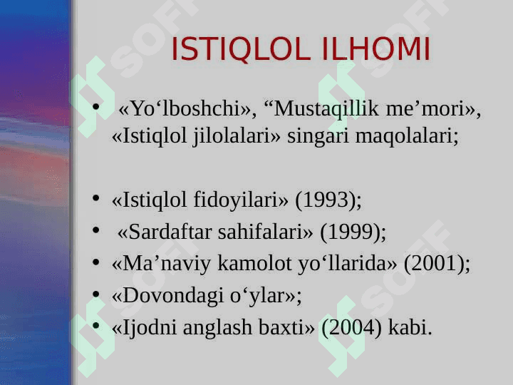 Ozod Sharafiddinov O'lsam ayrilmayman quchoqlaringdan 7