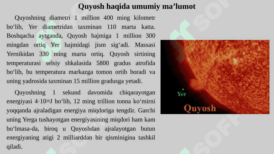 QUYOSH HAQIDA UMUMIY MA’LUMOT 3
