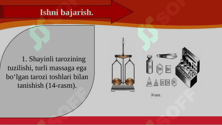 Shayinli tarozi yordamida jism massasini o‘lchash 3