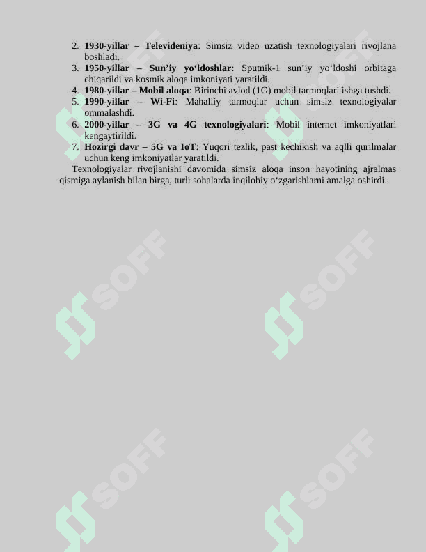 Signallarni simsiz uzatish usullari 6
