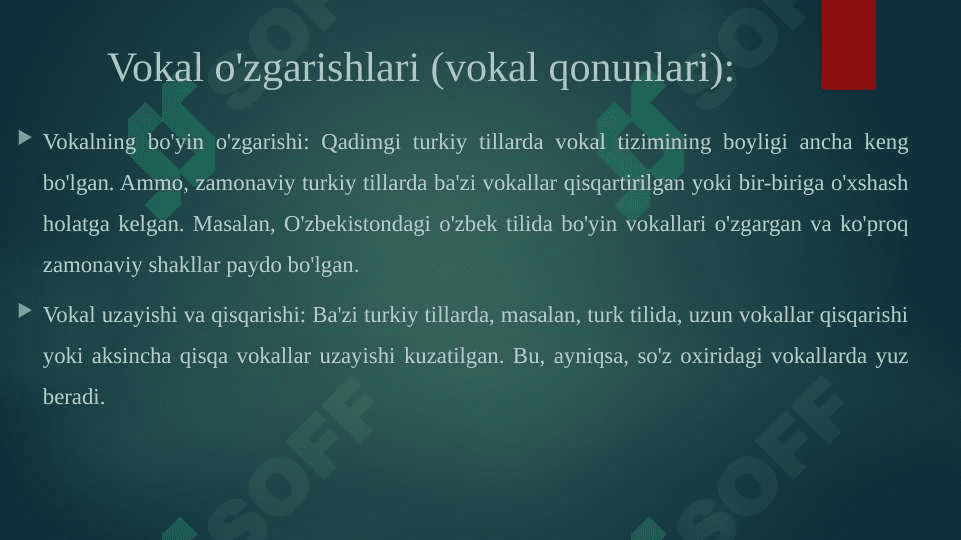 Turkiy tillarning fonetik tizimidagi o’zgarishlar 3