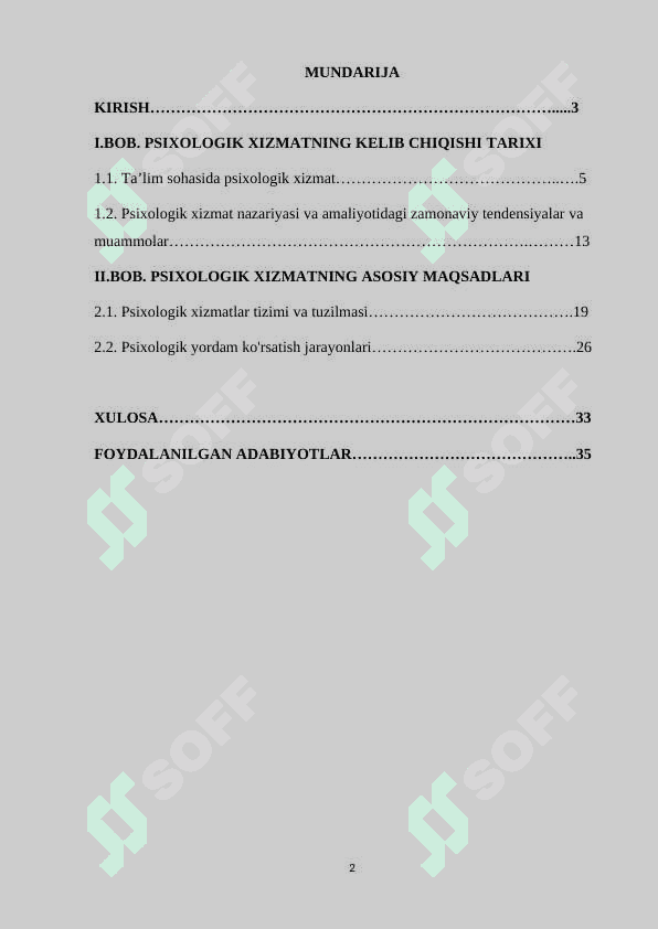 PSIXOLOGIK XIZMAT ASOSLARI 2